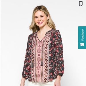 Mason & Belle Floral V-Neck Blouse XXL